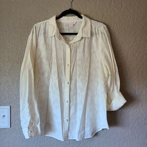 Lauren Conrad Cream Button-Up Blouse